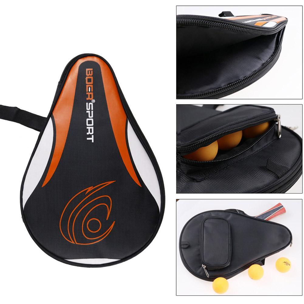 Racket Cover Bag - 卓球ラケット,オックスフォード生地,スポンジホルダー,ブレードパドルボール用ケース,収納,黒,青,1個,30x19cm