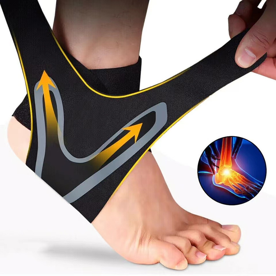 Ankle Support Badminton - Wrels-スポーツ用アンクルブレースサポート、調整可能、コンプレッションスリーブ、伸縮性、足、通気性、捻挫防止、ヒール保護ストラップ