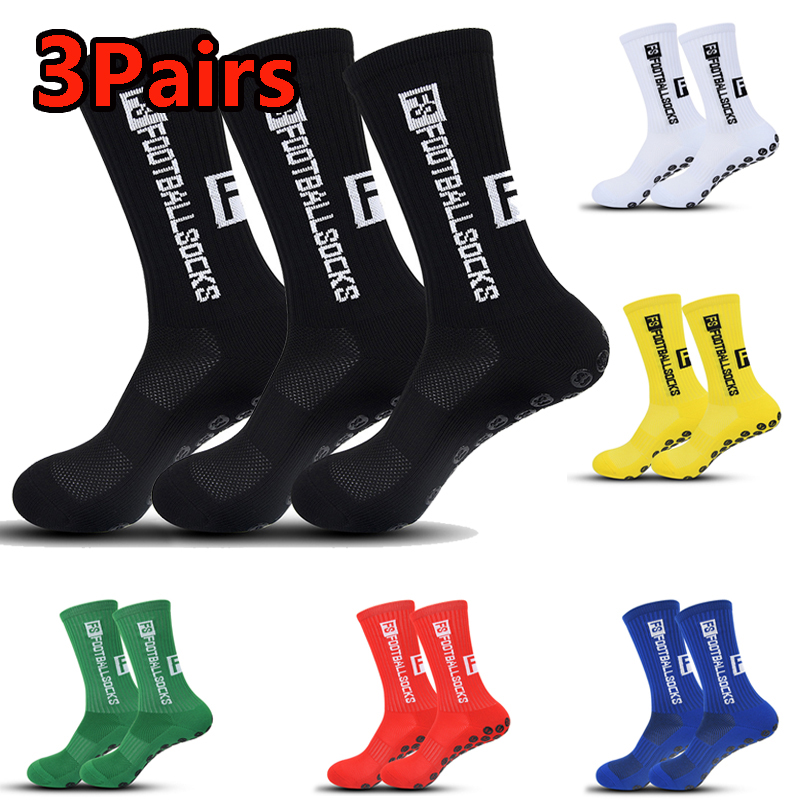 3 ペア FS ノンスリップサッカーソックス男性女性ミッドカ - Ankle Support Badminton のレビューと価格