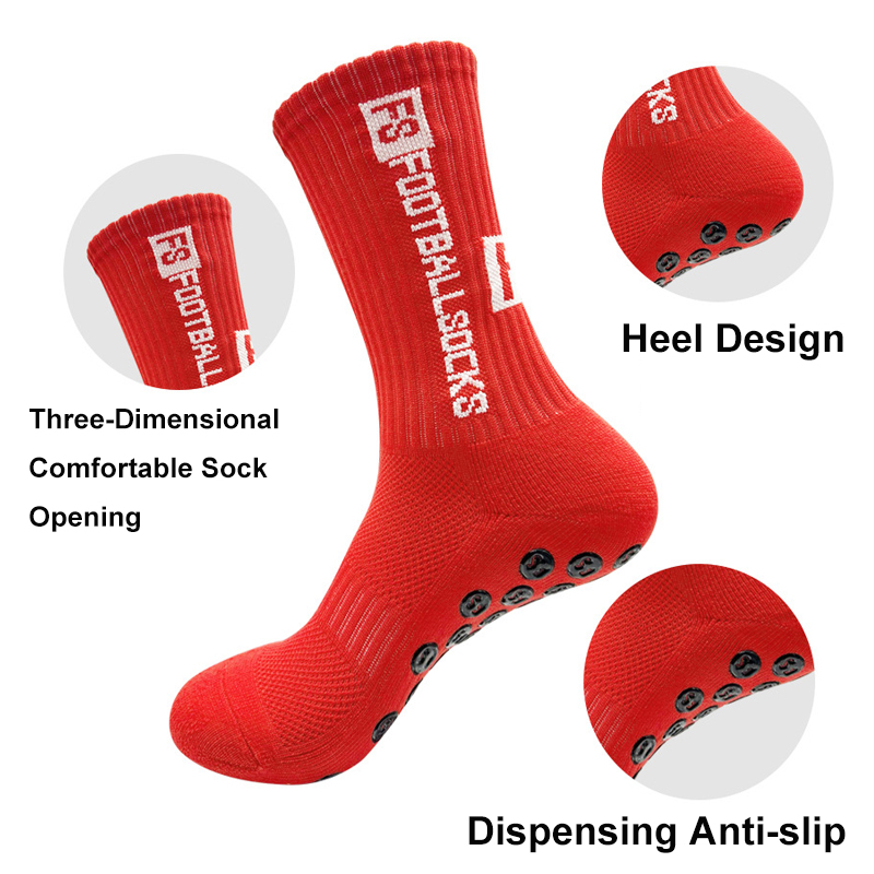 3 ペア FS ノンスリップサッカーソックス男性女性ミッドカ - Ankle Support Badminton のレビューと価格