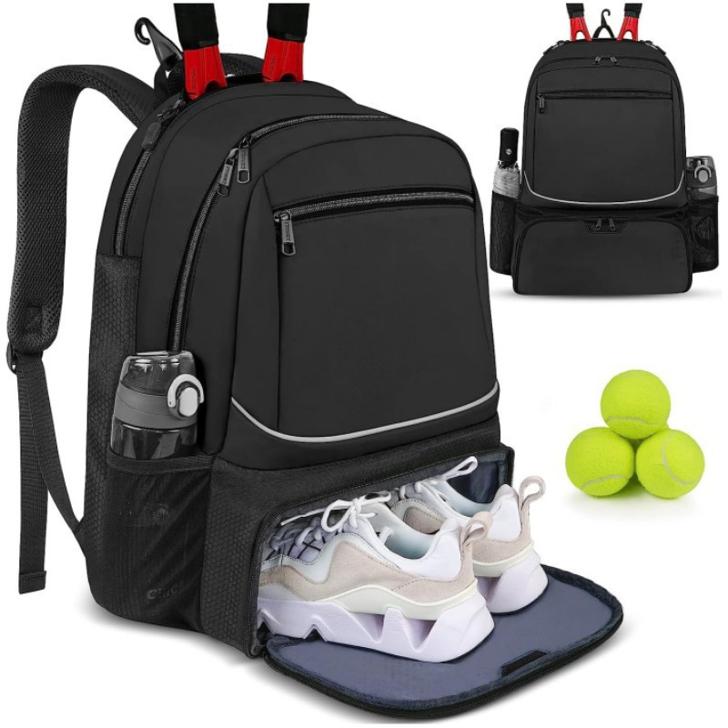 大容量テニスバックパックスポーツラケットパックは1〜2本のテ - Badminton Field のレビューと価格
