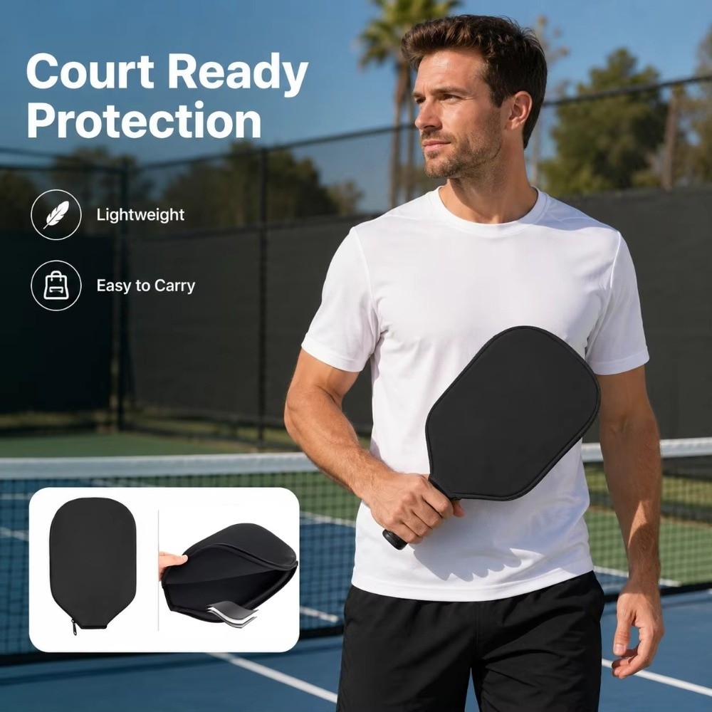 ネオプレン素材のピクルボールパドルカバー、ジッパー付き、軽量 - Racket Cover Bag のレビューと価格