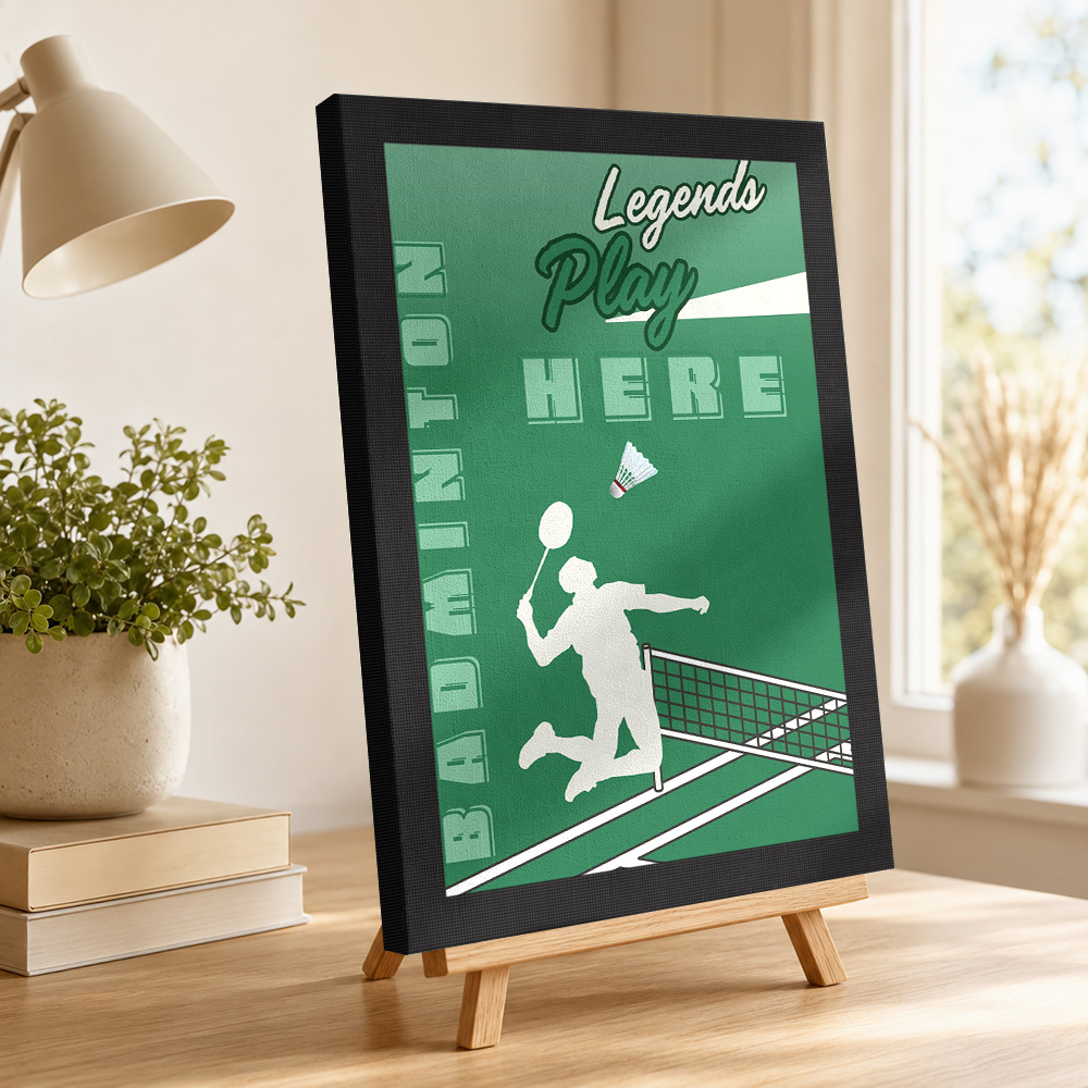 バドミントンレジェンドのプレイシーンを描いたキャンバスポスタ - Badminton Legend のレビューと価格